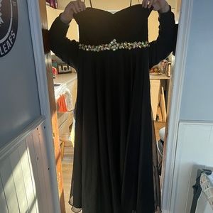 Black Strapless Prom Dress Size 18